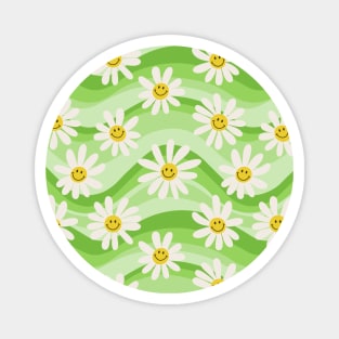 Wavy Daisies - Green Magnet